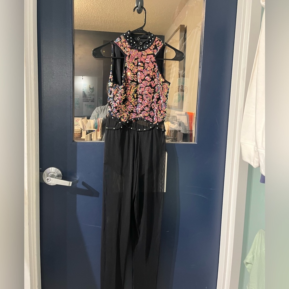 Revolution black multi color dance costume